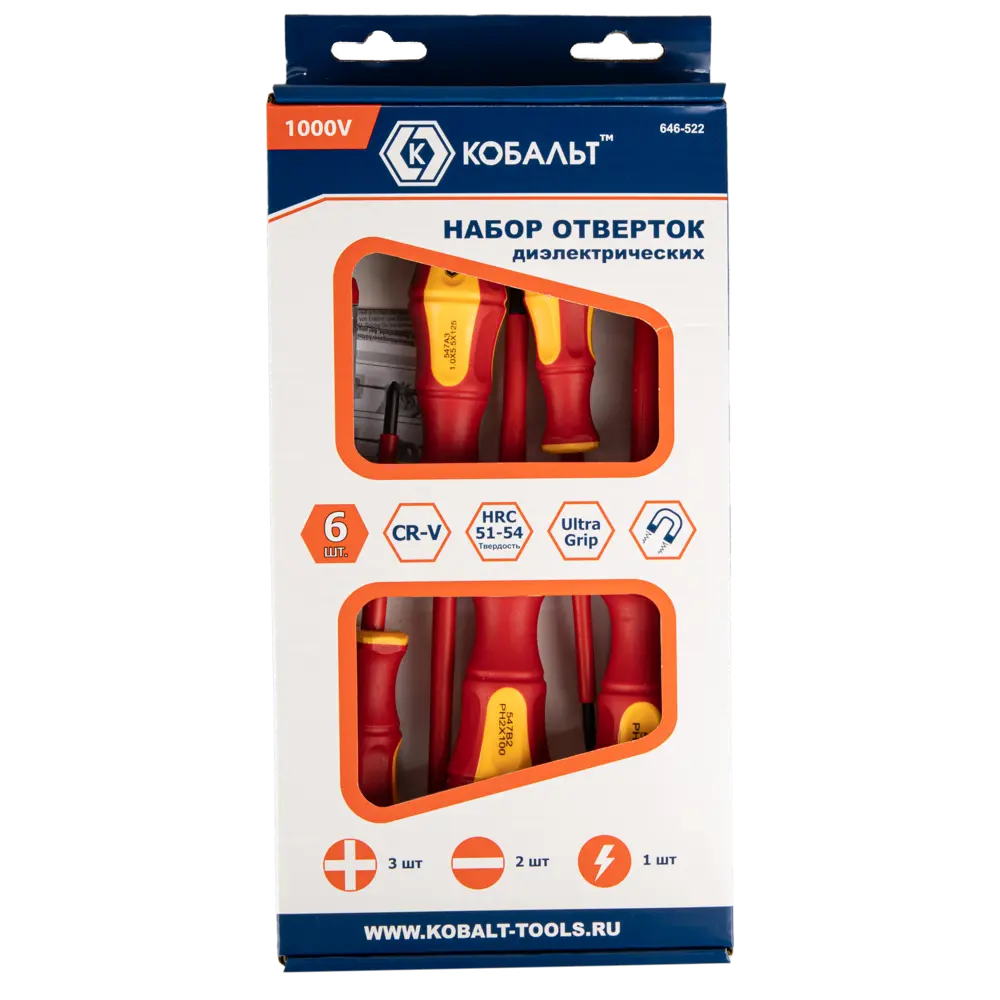 Набор диэлектрических отверток Кобальт 646-522, 6 предметов 89373951 STLM-1385467 - Вид №2