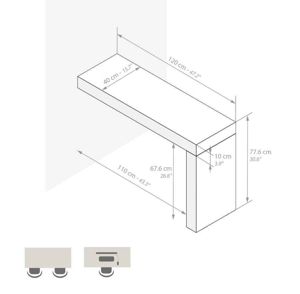 Прямоугольный настенный стол в меламине Mobili Fiver Evolution ARCH-00134577 - Вид №32