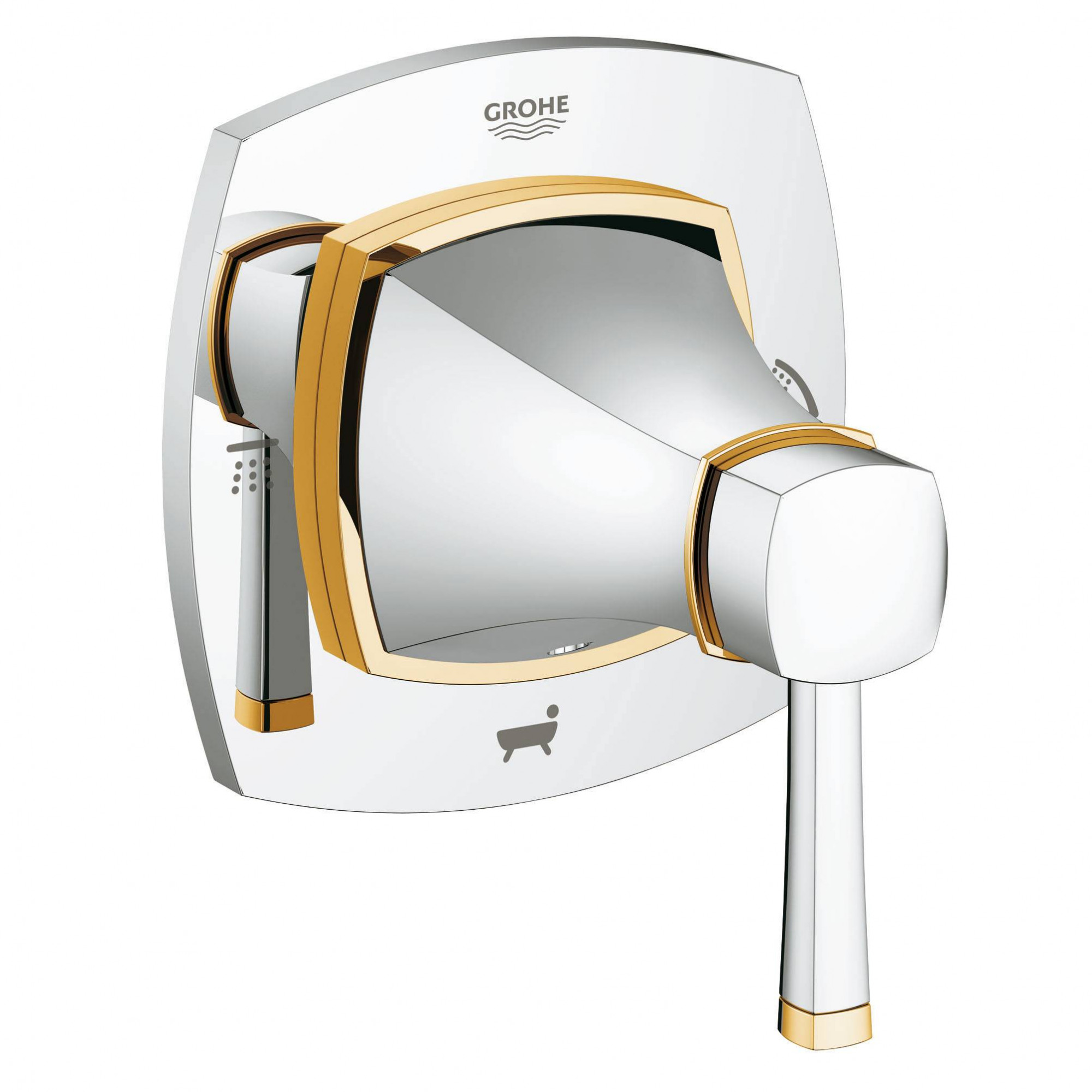 Внешняя часть переключателя GROHE Grandera, хром/золото (19942IG0)