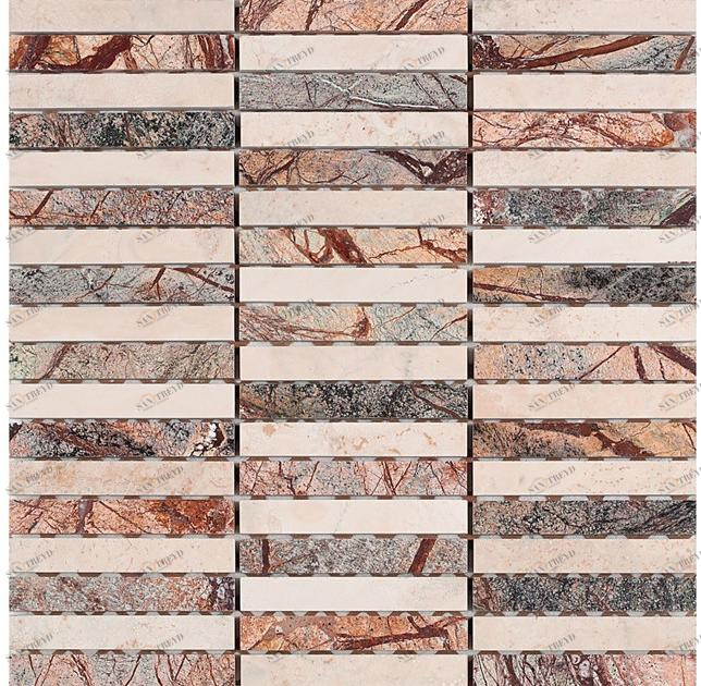 Ideamarmo Мозаика из тропического леса и травертина Ramage Rmg 1103