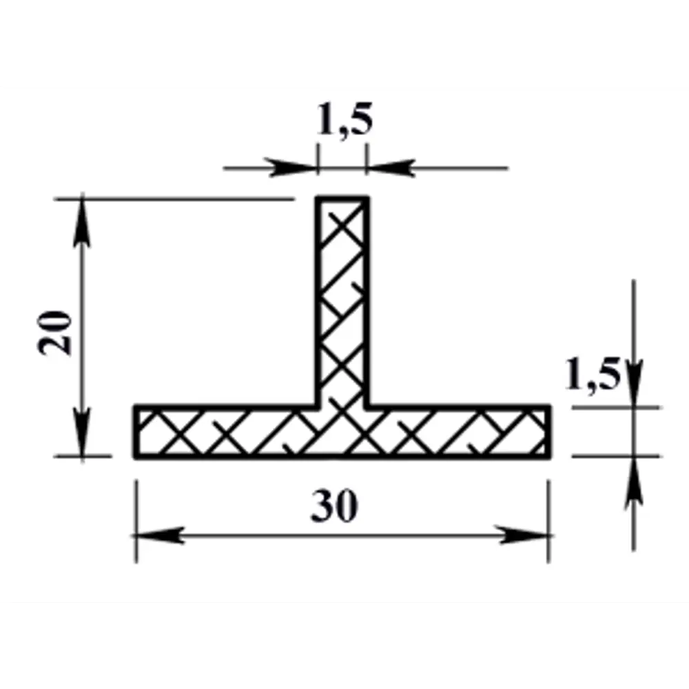Алюминиевый Т-профиль Santreyd 30×20×1,5×2000 мм для строительных конструкций 12359192 STLM-0001971 - Вид №5
