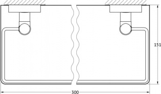 062 Полка с ограничителем 30 см двойная (стекло) ELL FBS Ellea - Вид №1