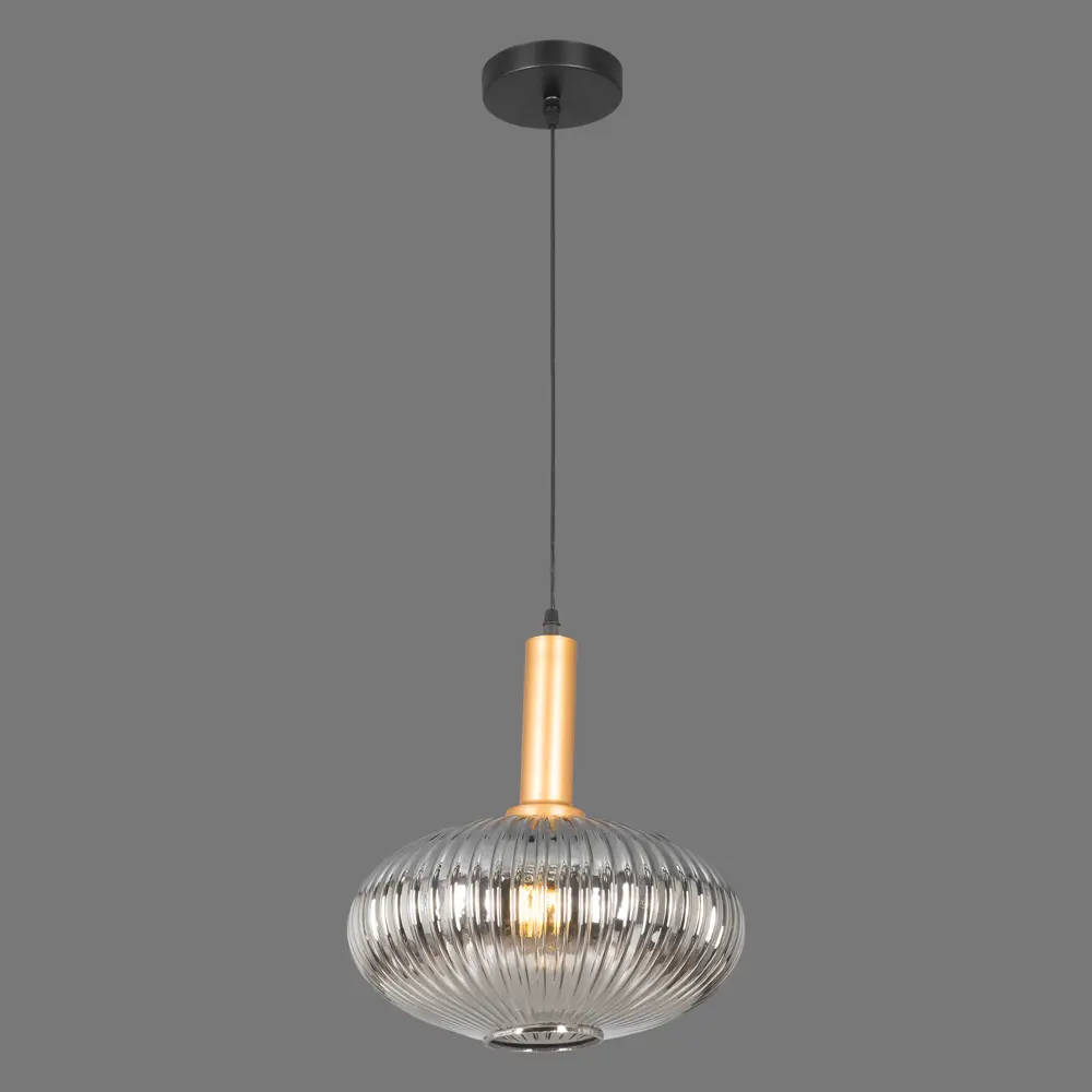 Подвесной светильник Toplight Pamella, 1 лампа, 8 м², цвет тёмный дымчатый/золото 82672375 STLM-2153337  - Вид №2