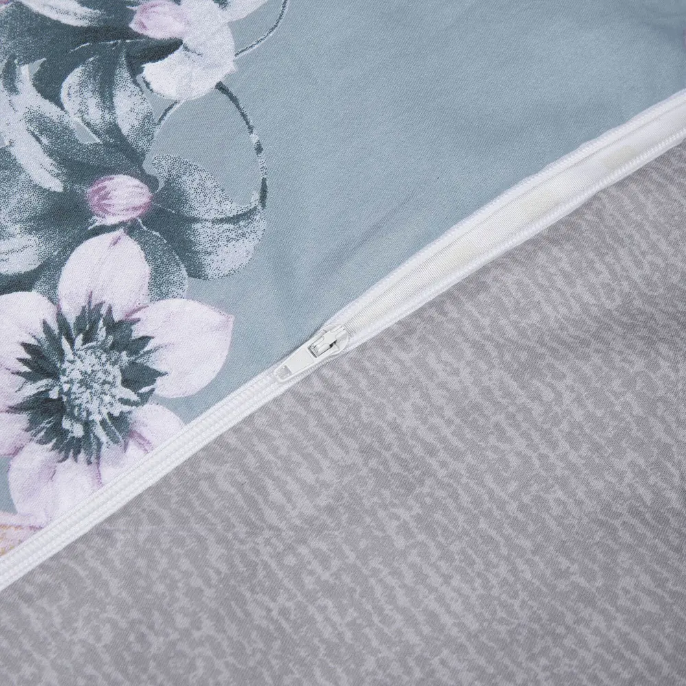 Комплект постельного белья Amore Mio Вортия евро сатин серо-голубой STLM-2122389 - Вид №1