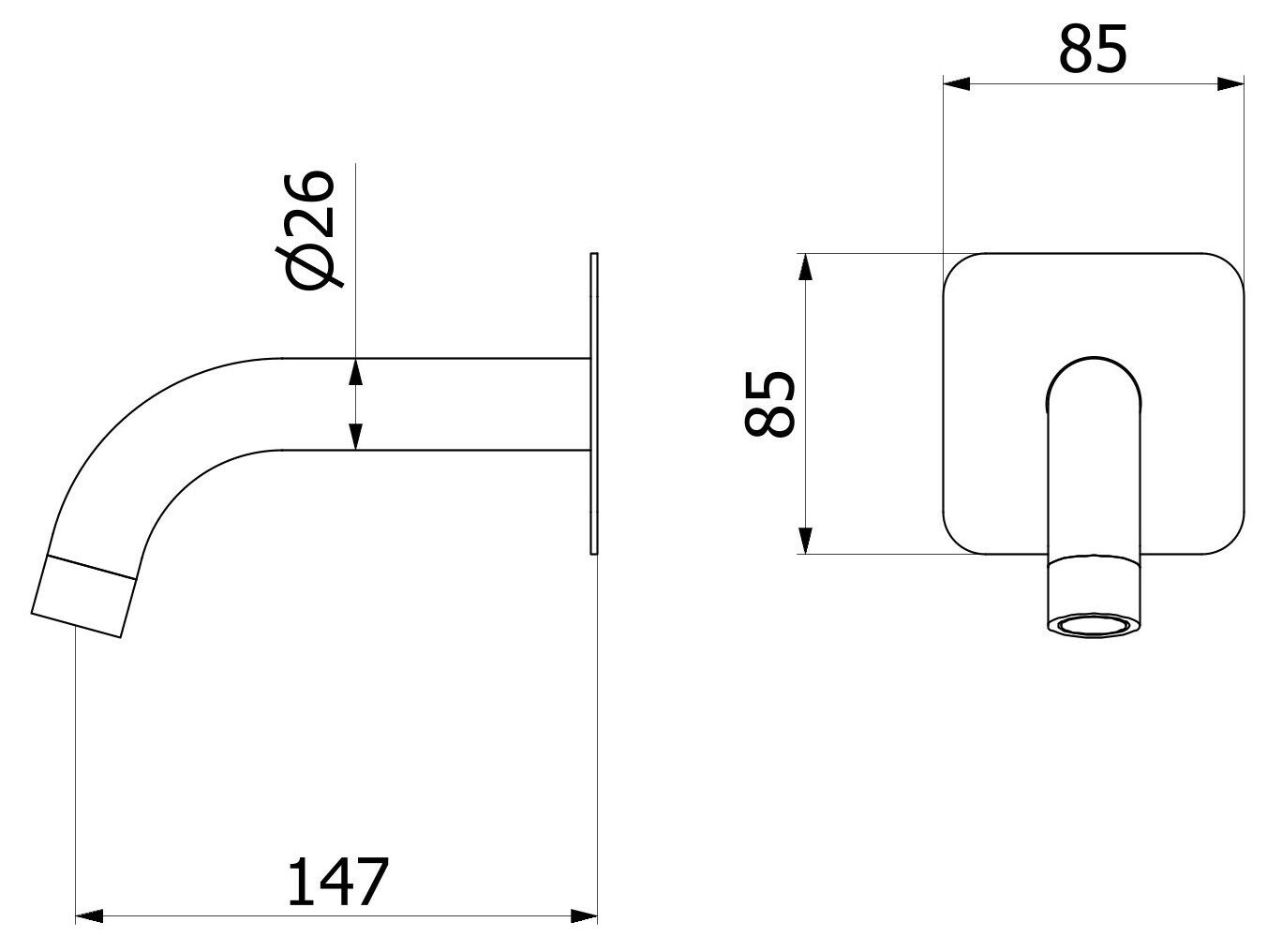 Настенный дозирующий носик для умывальника IB цвет ARCH-00029074 - Вид №3