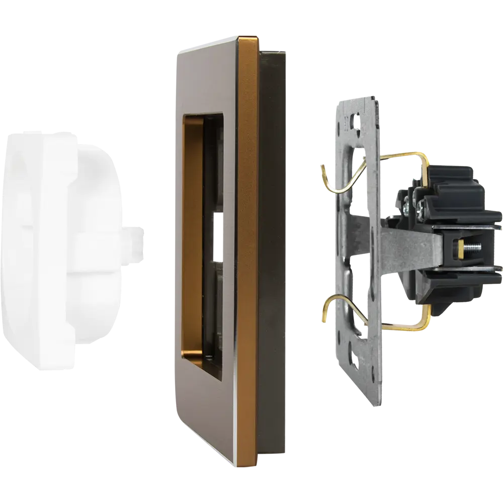 Рамка для розеток и выключателей Werkel Aluminium 4 поста, цвет коричневый STLM-2109361 - Вид №3