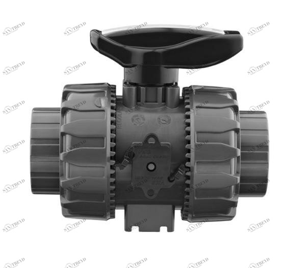 SANIT 535567001022110 2-ходовой шаровой клапан R 3/8 - 2, ВКД DualBlock®, PVC-U, резьбовые втулки 