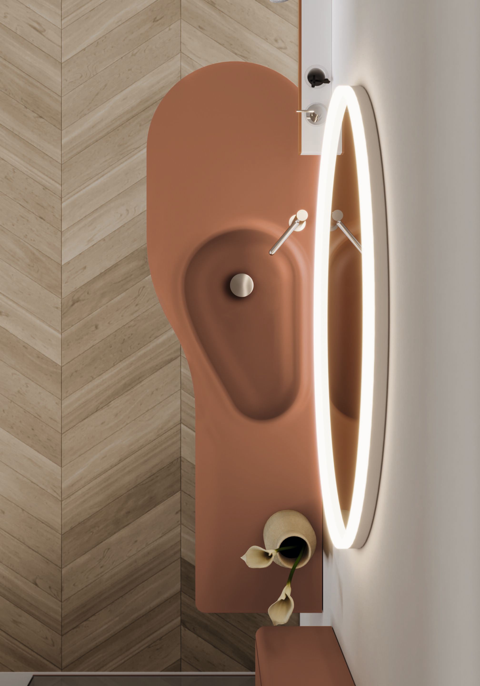 Подвесной туалетный столик с зеркалом Ideagroup Seventy Form ARCH-00015348 - Вид №2