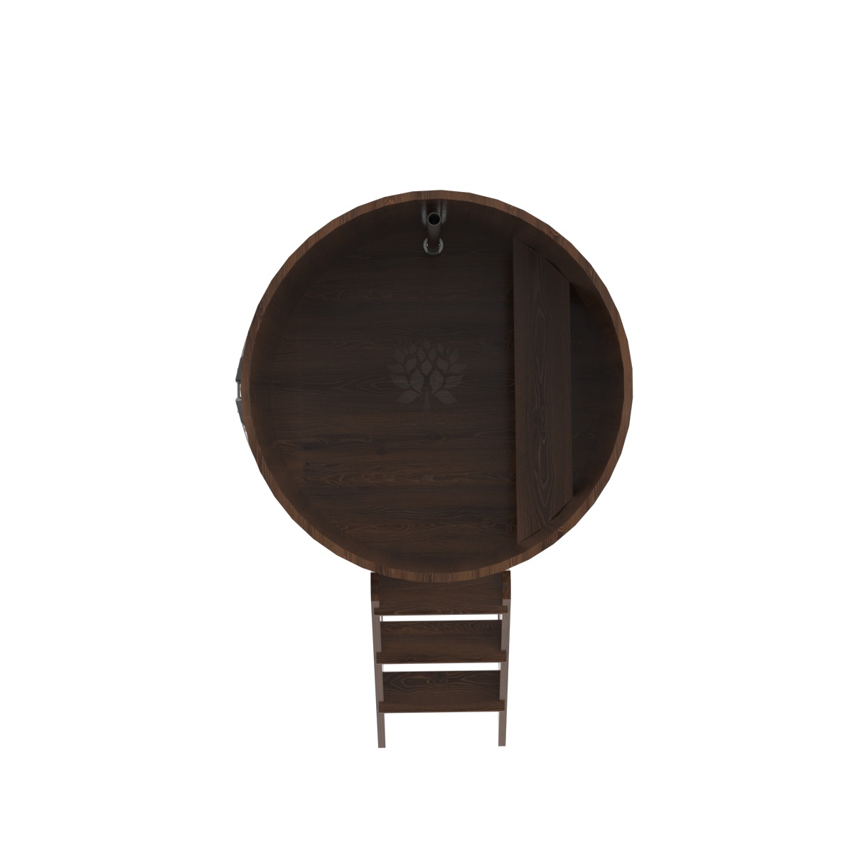 1286 Купель круглая из дуба d=1,17х1,2 морёная Alyarus  - Вид №4