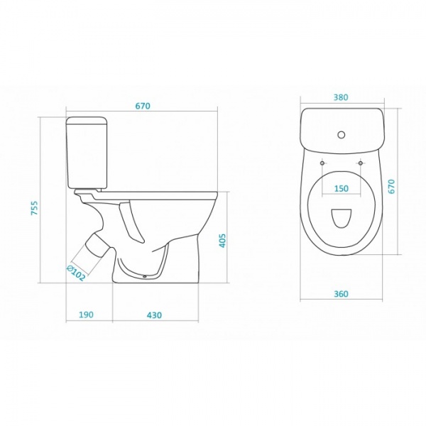 1016100 Компакт унитаз с бачком Белый SANTEK  Россия  - Вид №1