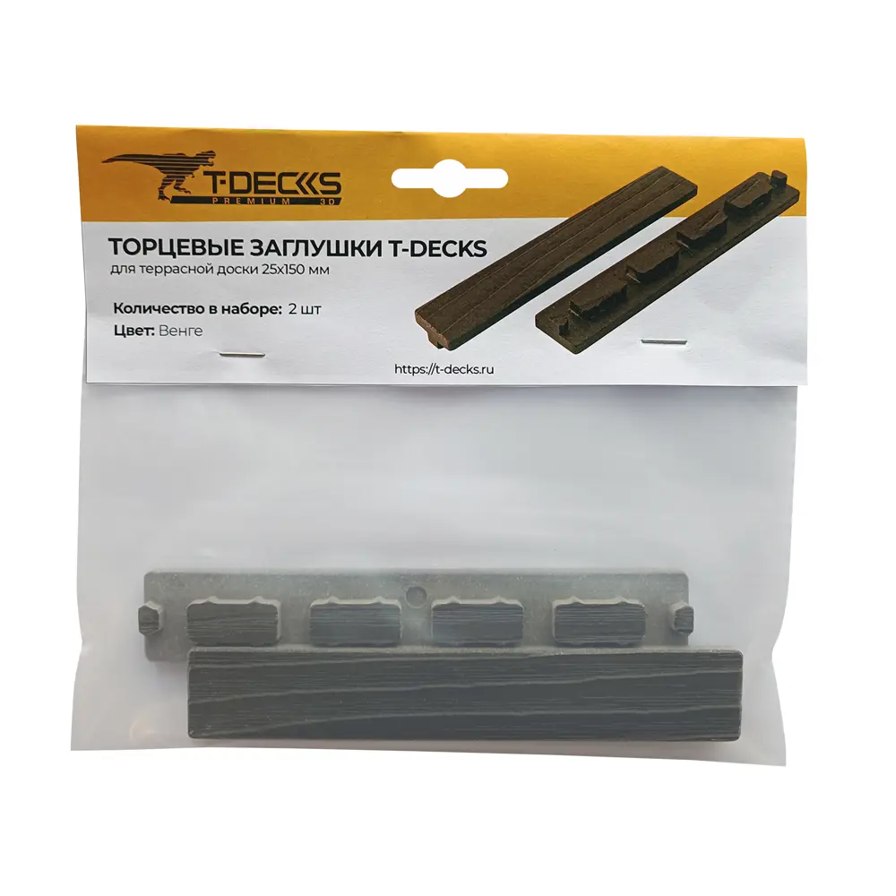 87038321 Заглушка для террасной доски T-Decks 150x25 мм ДПК STLM-1013852  - Вид №1