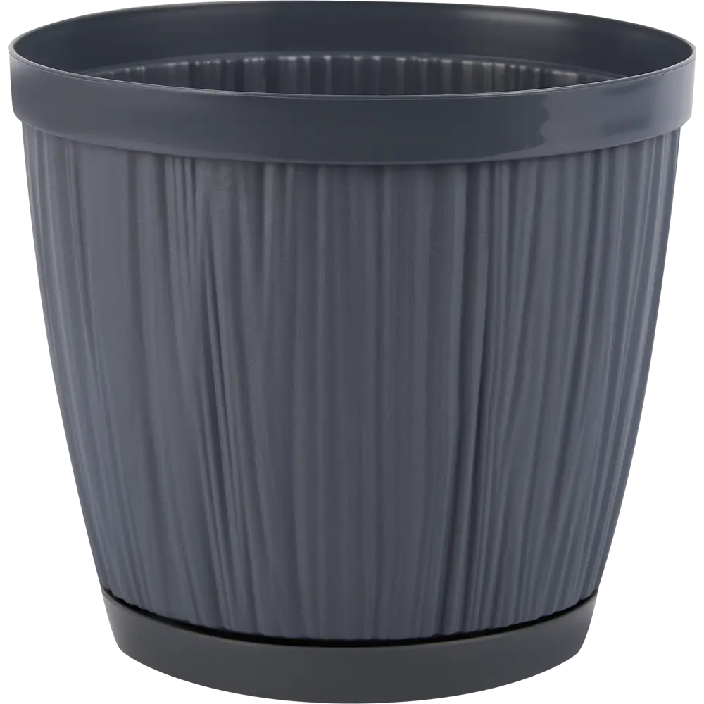 Горшок цветочный Ingreen Barcelona ø15.5 h14 см v1.8 л пластик темно-серый 85114168 STLM-2155689 