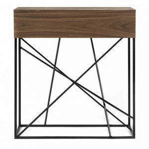 Консоль черная узкая с деревянной столешницей, американский орех Wilson INTELLIGENT DESIGN  261075 Коричневый;черный