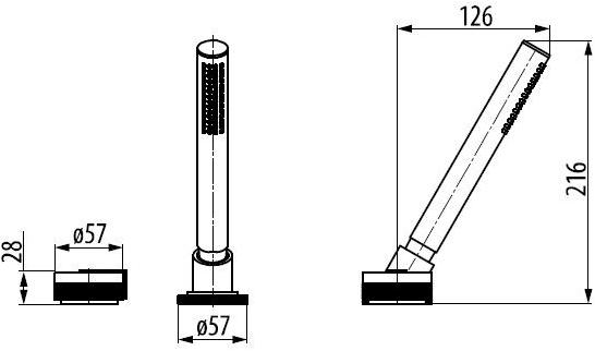 GRAFF Комплект для ванны на 5 отверстий с ручным душем Mod+ 5573600 - Вид №3