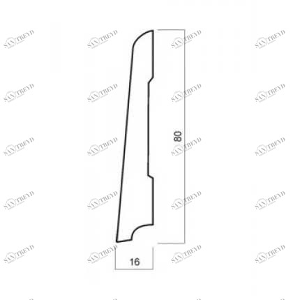 Плинтус La San Marco Profili Tundra Grey Шпонированный Дуб 2500х80 мм 1010000421