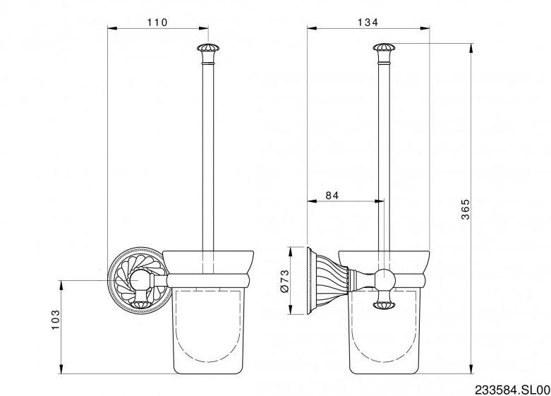 Bronces Mestre Ершик для унитаза настенный Artica with porcelain 233584.sl00.50 - Вид №1
