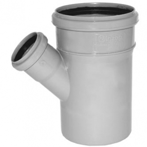 Тройник канализационный ПВХ Д110х50мм 45 градусов Политек 6275 - Вид №1