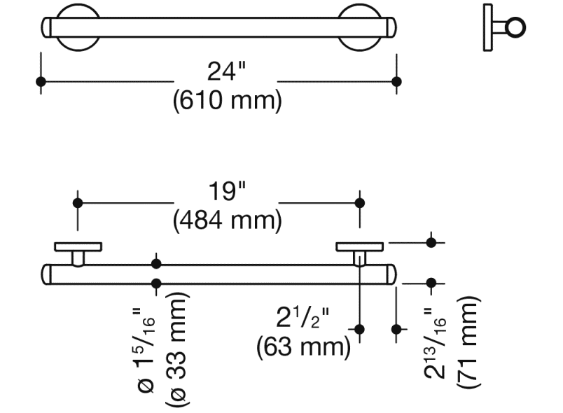 950.36US1390 ручка для захвата HEWI USA Produkte  - Вид №8