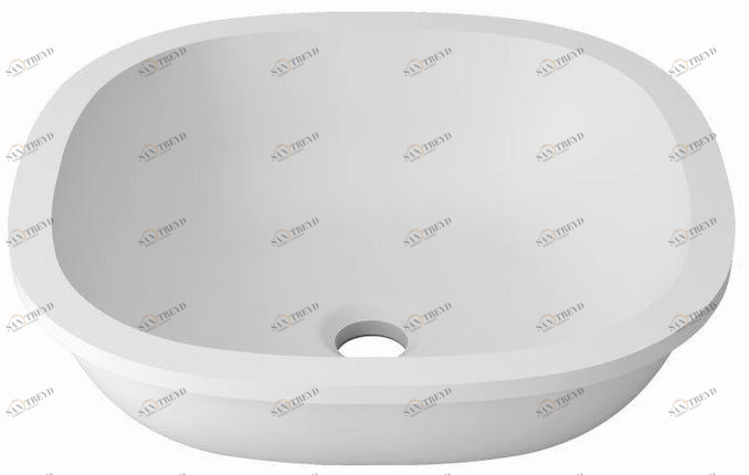 B604 38x38 e Накладная раковина на столешницу  овальная KRION UNIQUE