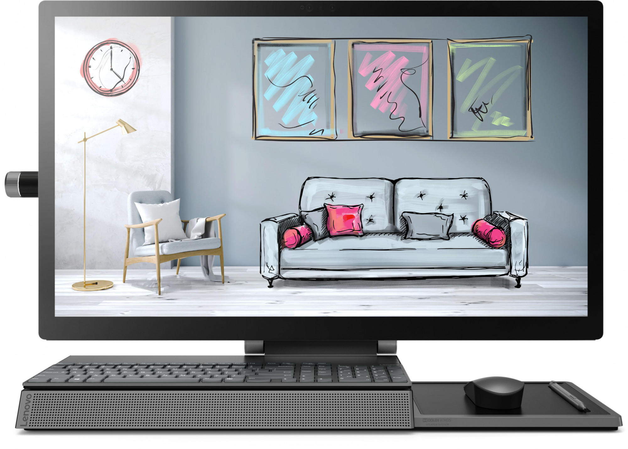 F0E5003URK yoga a940-27icb 27"(3840x2160)/touch/intel core i7 9700(3ghz)/16384mb/1000+512ssdgb/nodvd/ext:amd radeon rx 560(4096mb)/bt/wifi/war 1y/14.5kg/iron grey/w10 + wireless kb and mouse, pen Lenovo Santreyd 