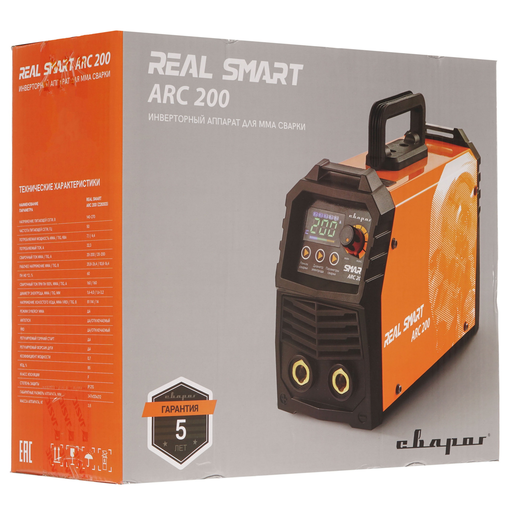 Сварочный аппарат Сварог REAL SMART ARC 200 (Z28303) 8197674 STDN-0035500 - Вид №10