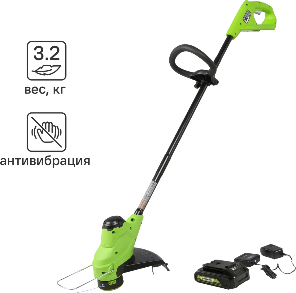 Аккумуляторный триммер Greenworks 24V для идеального газона 87231937