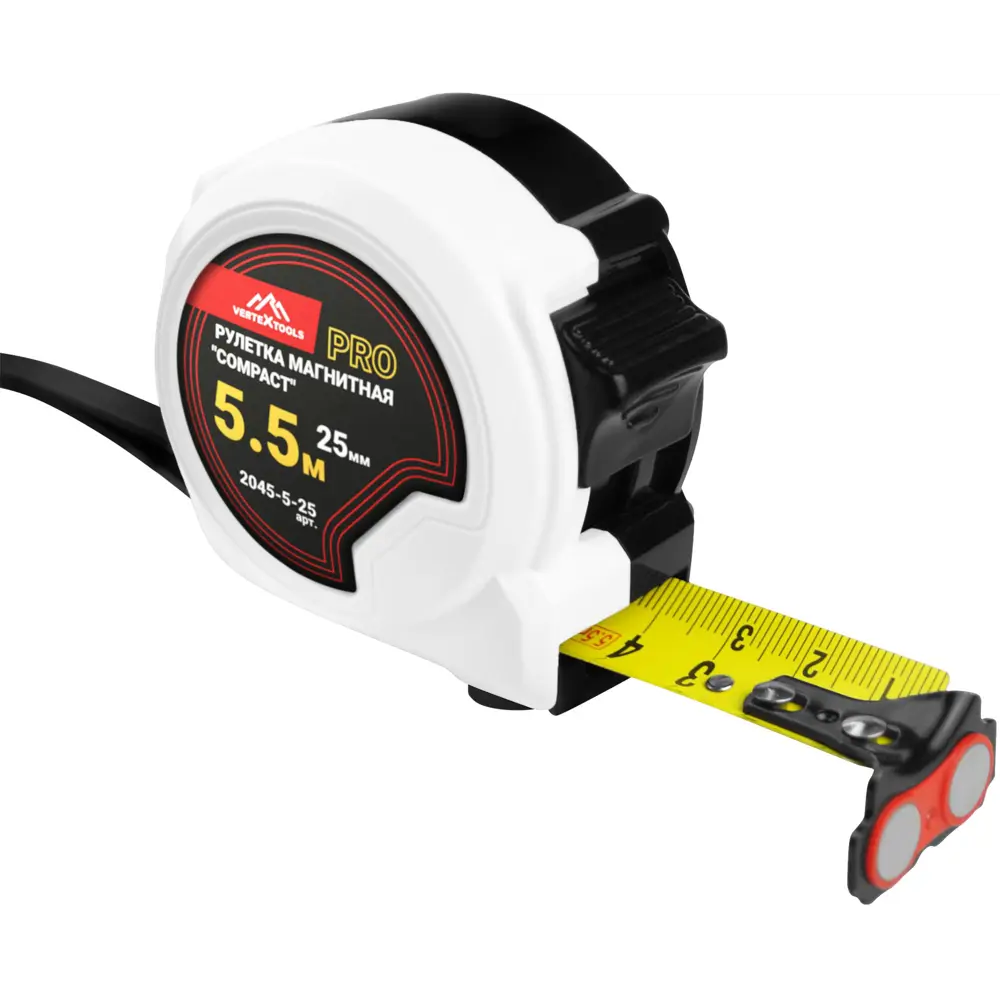 Рулетка измерительная VERTEXTOOLS с магнитным наконечником 5.5 м 89403118 STLM-1569646