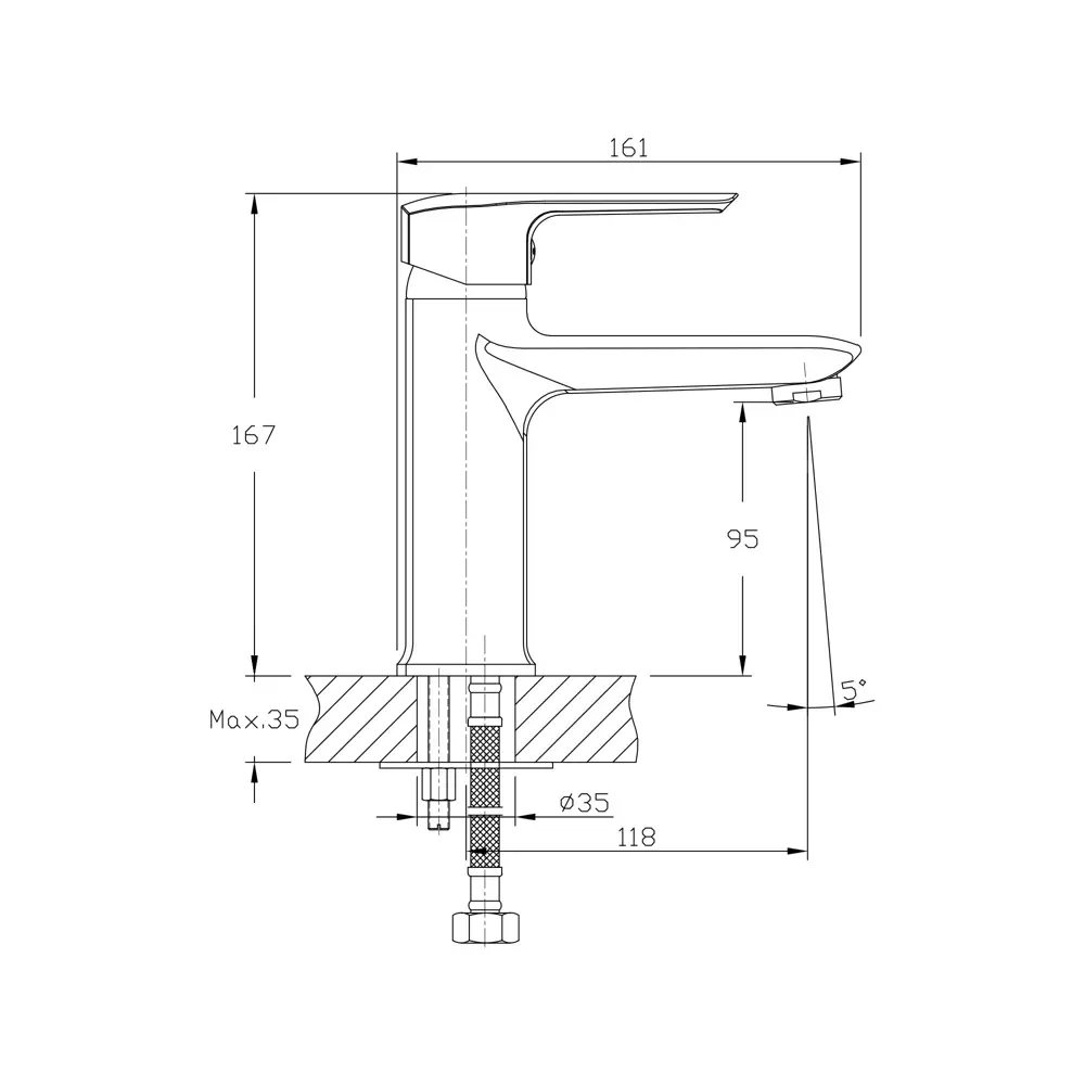 Смеситель для раковины Merci однорычажный цвет хром ORANGE STLM-2140551 - Вид №4
