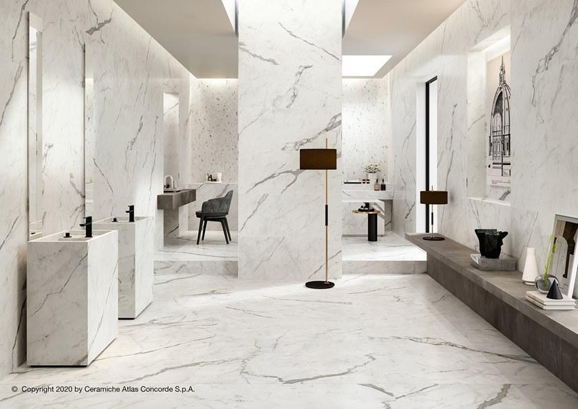 Atlas Concorde Белая плитка для стен с эффектом мрамора Marvel shine sun-id-1375735 - Вид №74