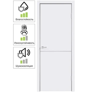 Дверь межкомнатная Smart Н глухая цвет белый 60x200 см (с замком) 86025799 STLM-2170944