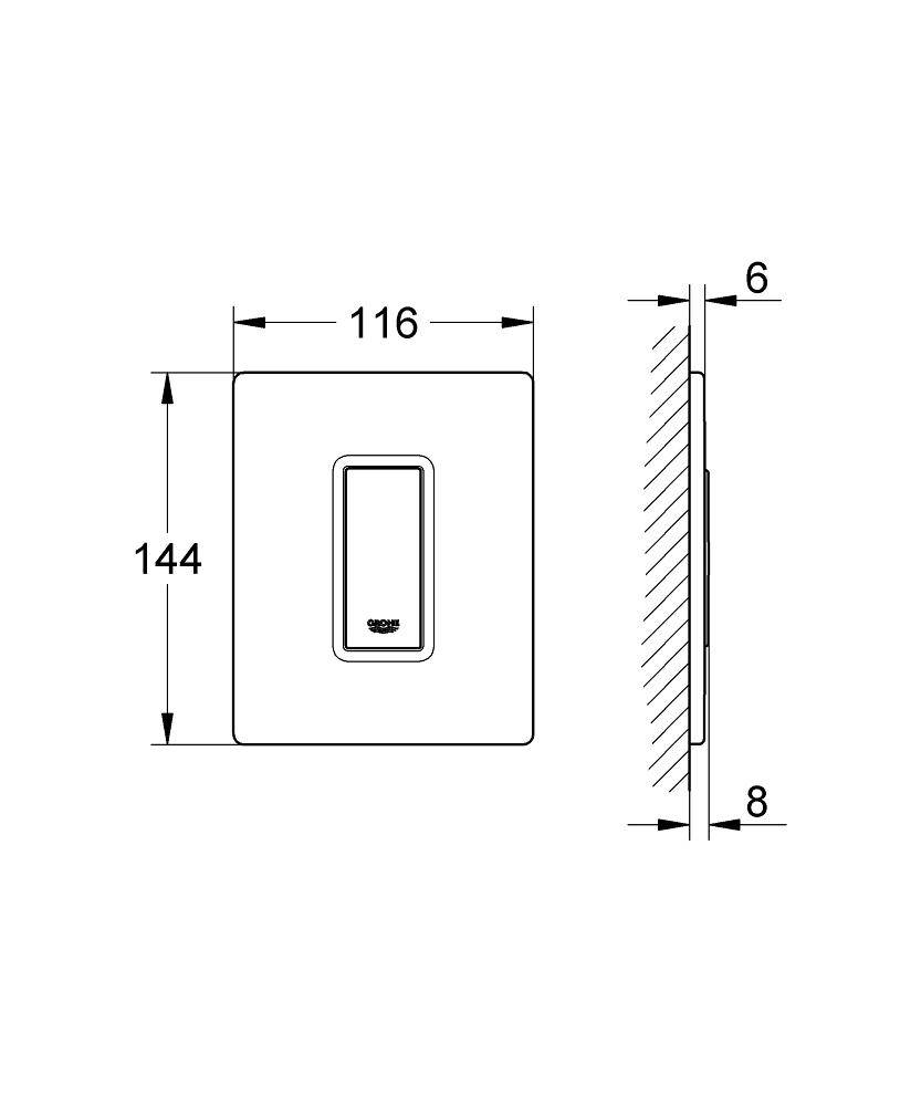 38846MF0 Панель смыва для писсуара Grohe Skate Cosmopolitan хром/белый да Винчи - Вид №1