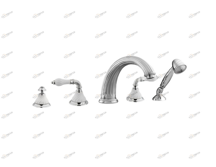 233516.SL00.50 Набор для ванны 5 отверстий витой фарфор Яркий хром Mestre Artica