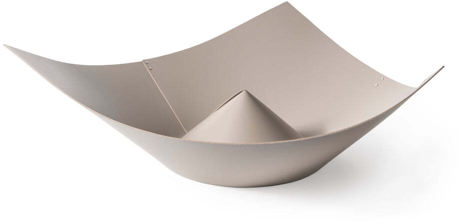 Корзина Сомбреро - 66X66XH25 см / регенерированная кожа_серо-коричневый