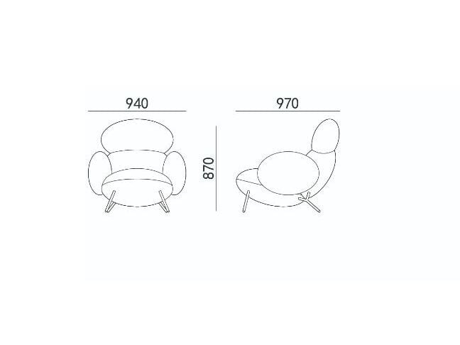 Тканевое кресло с подлокотниками HC28 maison PEBBLE ARCH-00128362 - Вид №2