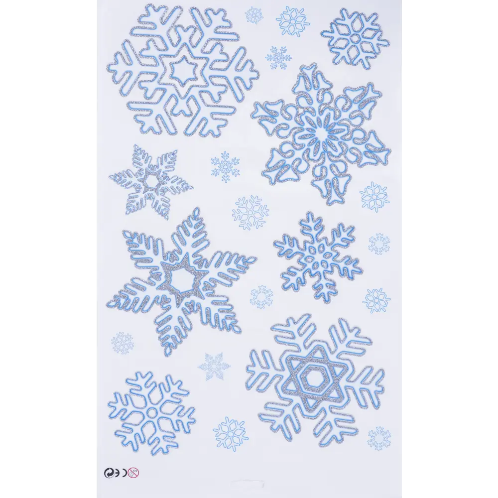 Наклейки 3D «Олень и снежинки синие» Santreyd STLM-2125014 - Вид №1