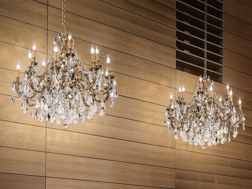 Possoni Illuminazione Люстра из полированной атласной латуни с кристаллами swarovski® Ashford 090/10+5-sw/p  - Вид №1
