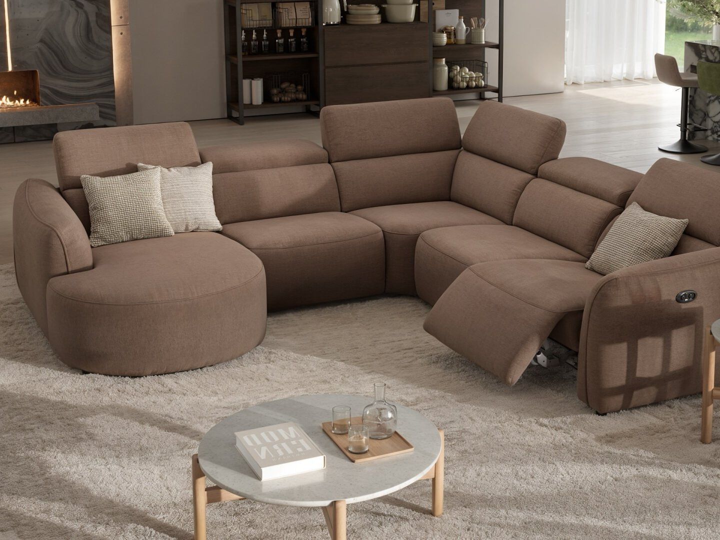 Угловой диван из ткани с полуостровом Sofanella Милаццо ARCH-00041177 - Вид №2