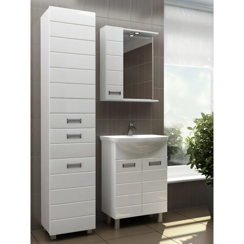 Пенал Emily 40 см цвет белый VIGO STLM-2087149 - Вид №1