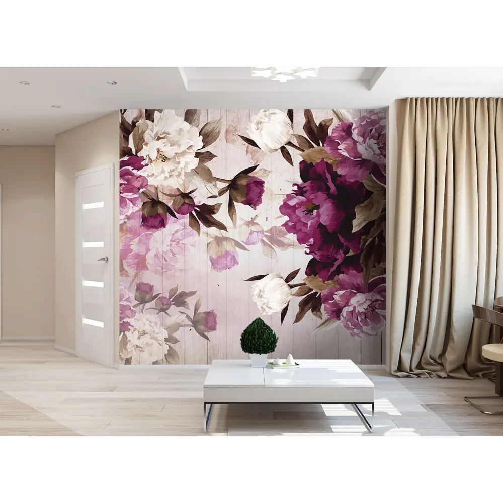 Фотообои «‎Акварельные пионы»‎ 3D флизелиновые 300x270 см L13-126 FBRUSH 3D FLIZART STLM-2126802 - Вид №1