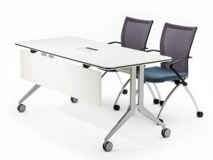 Модульный стол для совещаний из меламина с системой люверсов