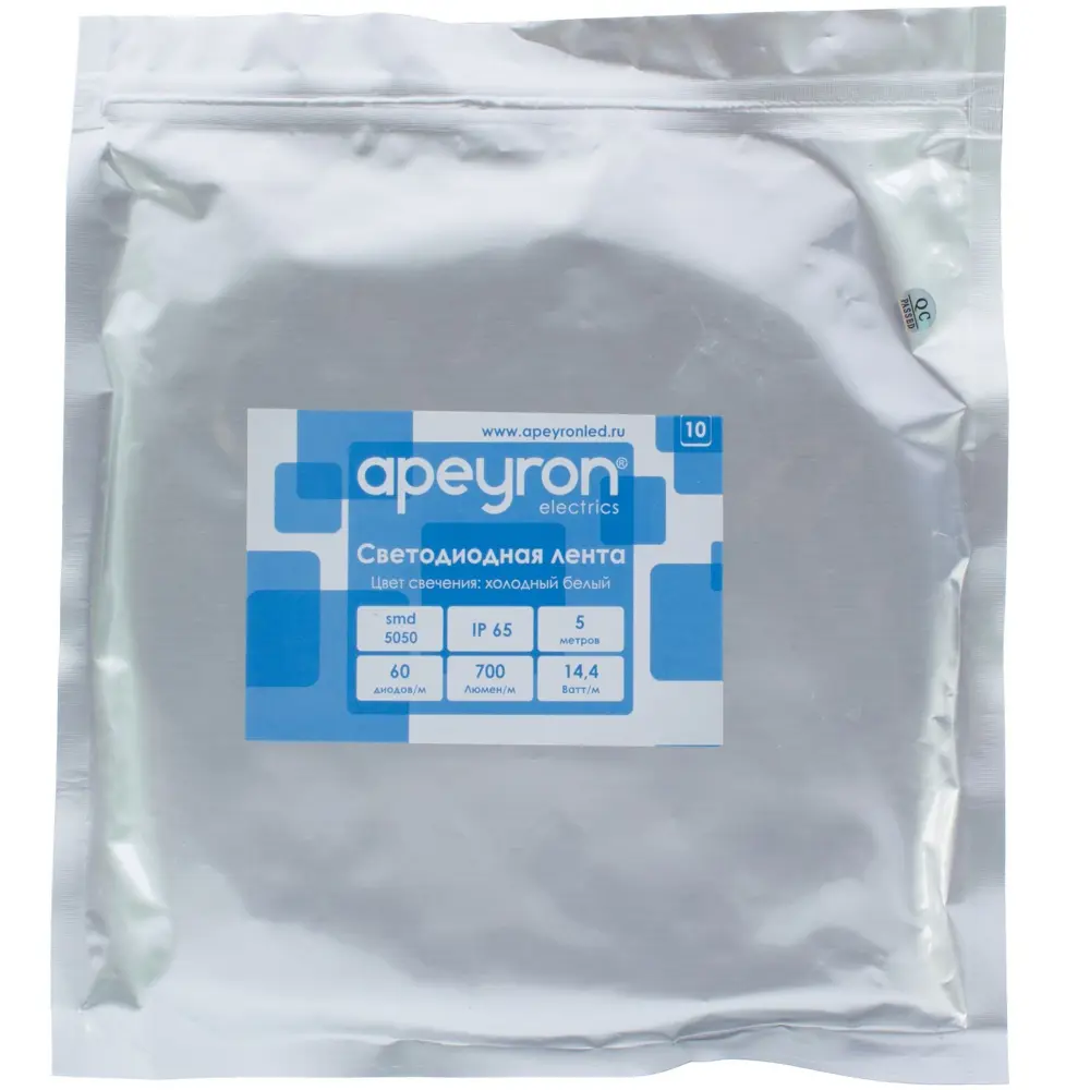 Светодиодная лента 14.4Вт/60LED/м свет холодный белый IP65 APEYRON STLM-2152909 - Вид №2