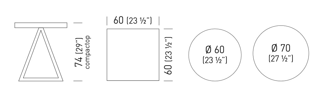Круглый или квадратный стол из ламината или Compactop® GABER GLITTER ARCH-00097343 - Вид №4