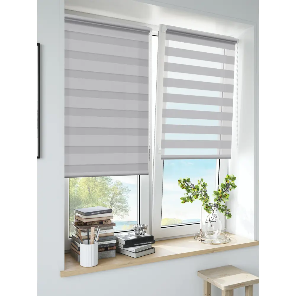 Штора рулонная день-ночь Madrid 70x160 см серая MIAMOZA Коллекция 2024г STLM-2191109 - Вид №3