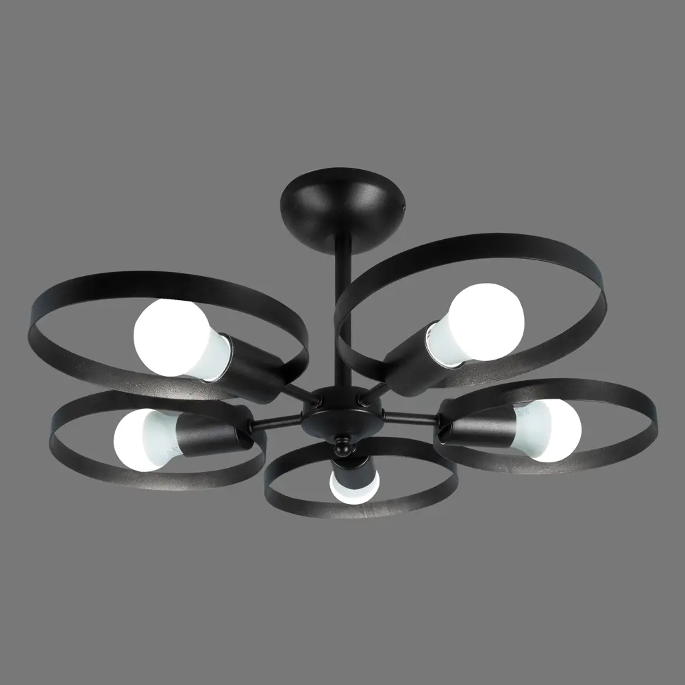 Люстра потолочная Vitaluce Софито 5 ламп 15м² E27 цвет коричневый STLM-2184329 - Вид №1