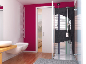 Подрамник для раздвижных дверей с проходом для систем