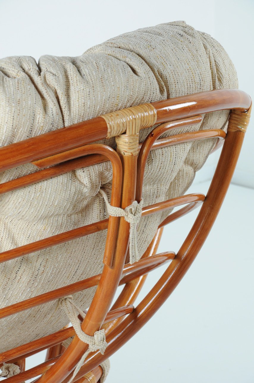 Кресло с подушкой коричневое из ротанга "Коньяк" Papasan 23/01 VINOTTI  00-3885505 Коричневый  - Вид №3