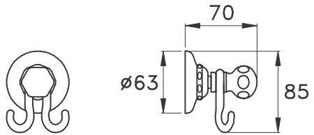 RUBINETTERIE STELLA Крючок для халата Italica It10020 - Вид №1