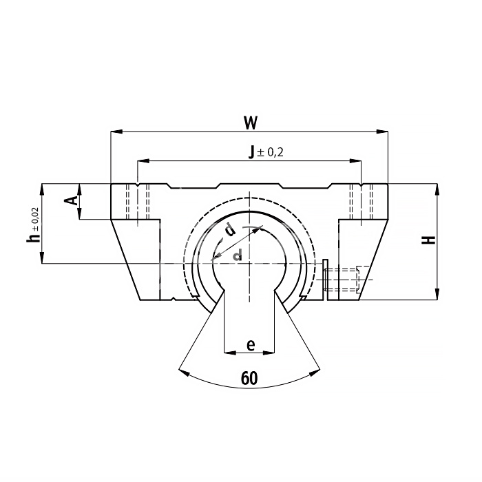 IS573 Линейный подшипник в сборе с корпусом TBR25-UU ISKRA  - Вид №1