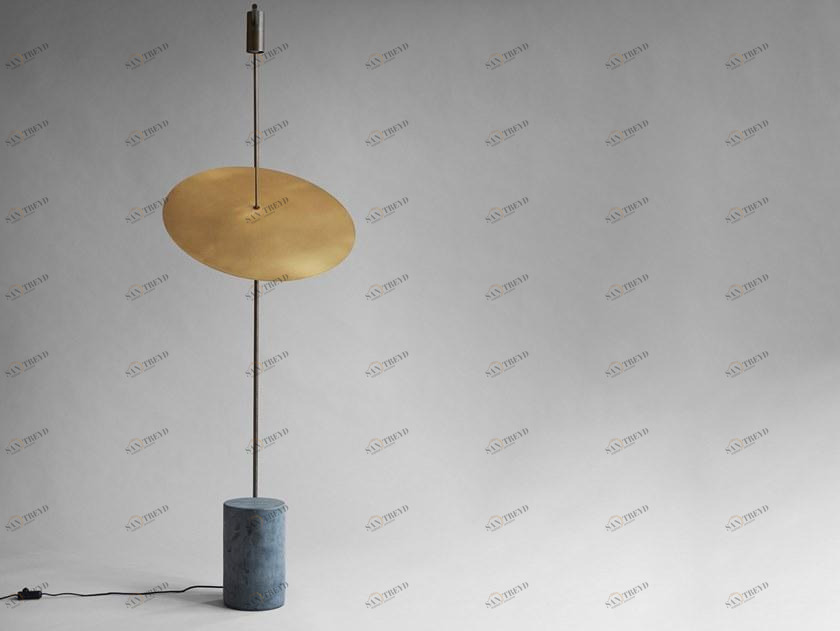 101 Copenhagen Торшер с мраморным основанием и латунным абажуром  111105 