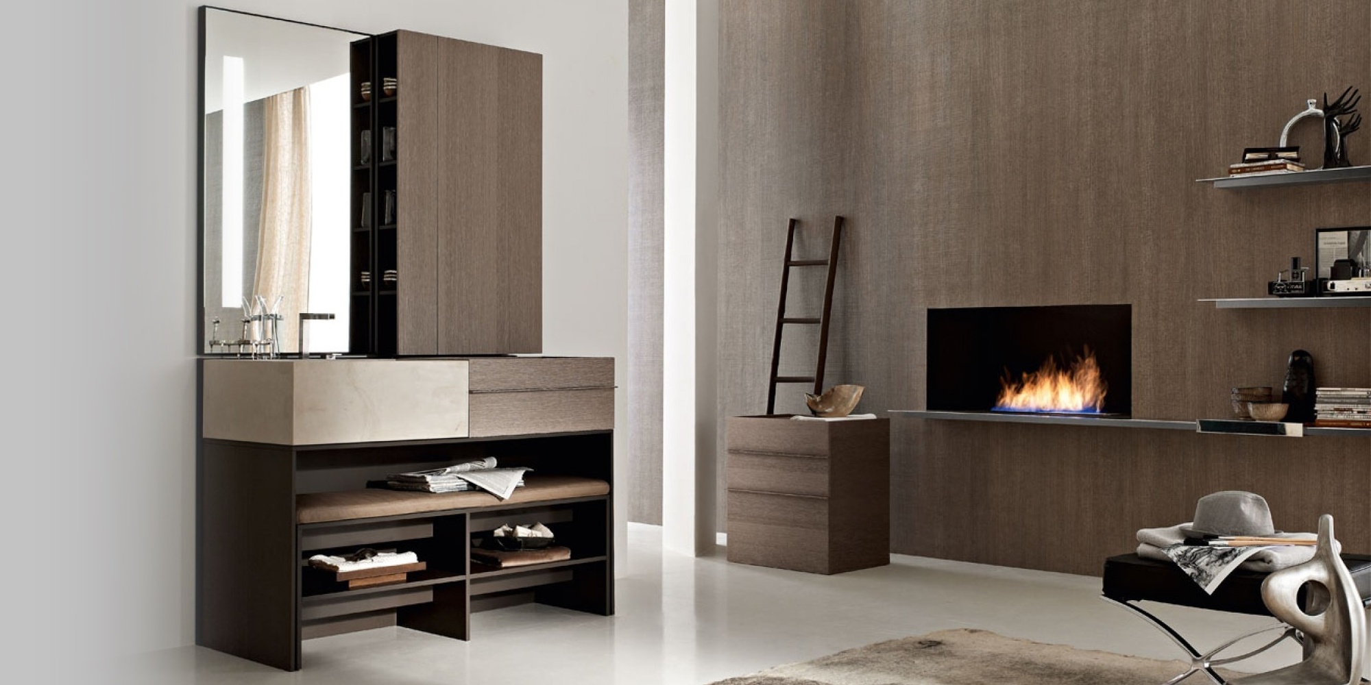 Toscoquattro Шкаф для ванной навесной ELEMENTS коричневый 20P12MC - Вид №2